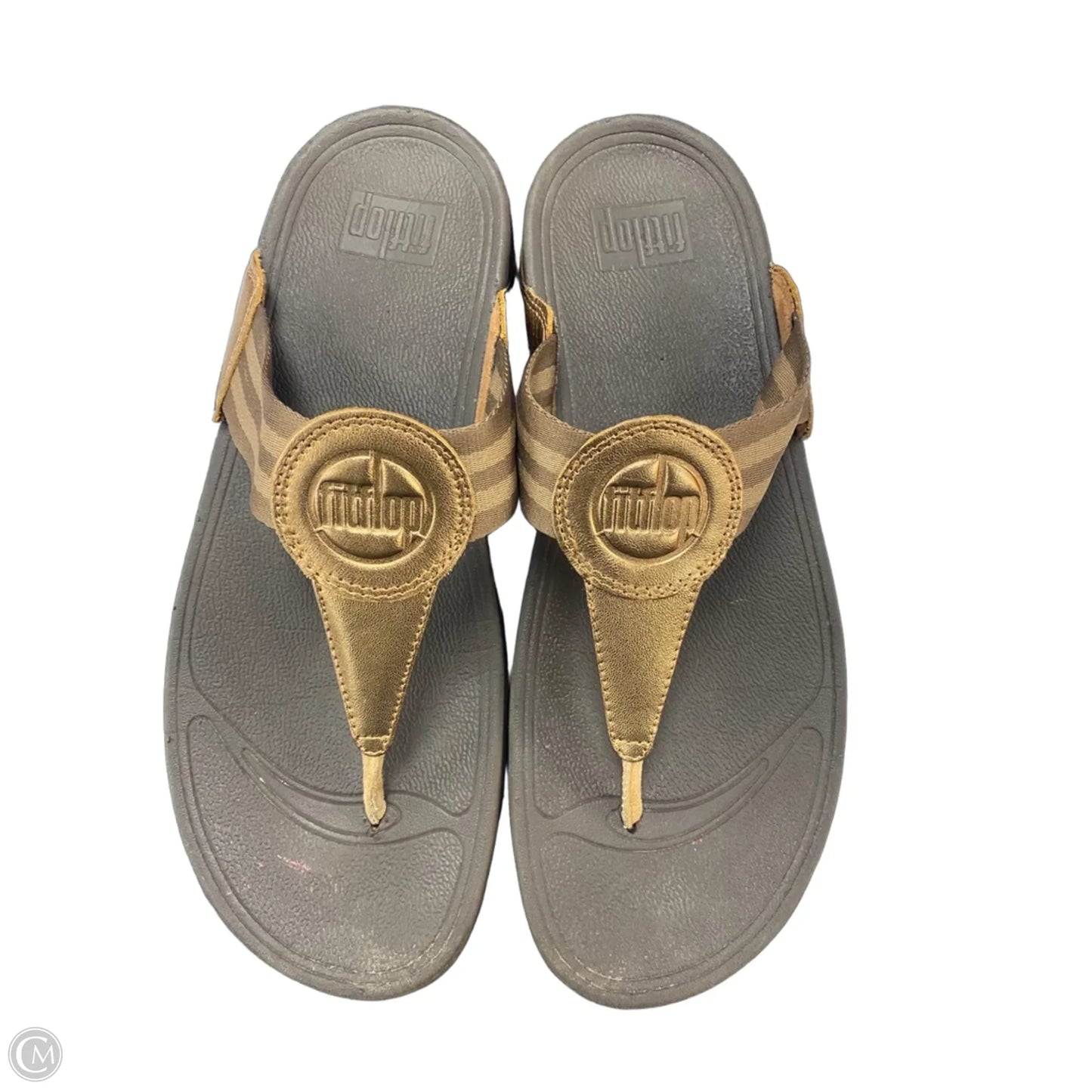 Sandals Heels Wedge By Fitflop In Bronze, Size: 10