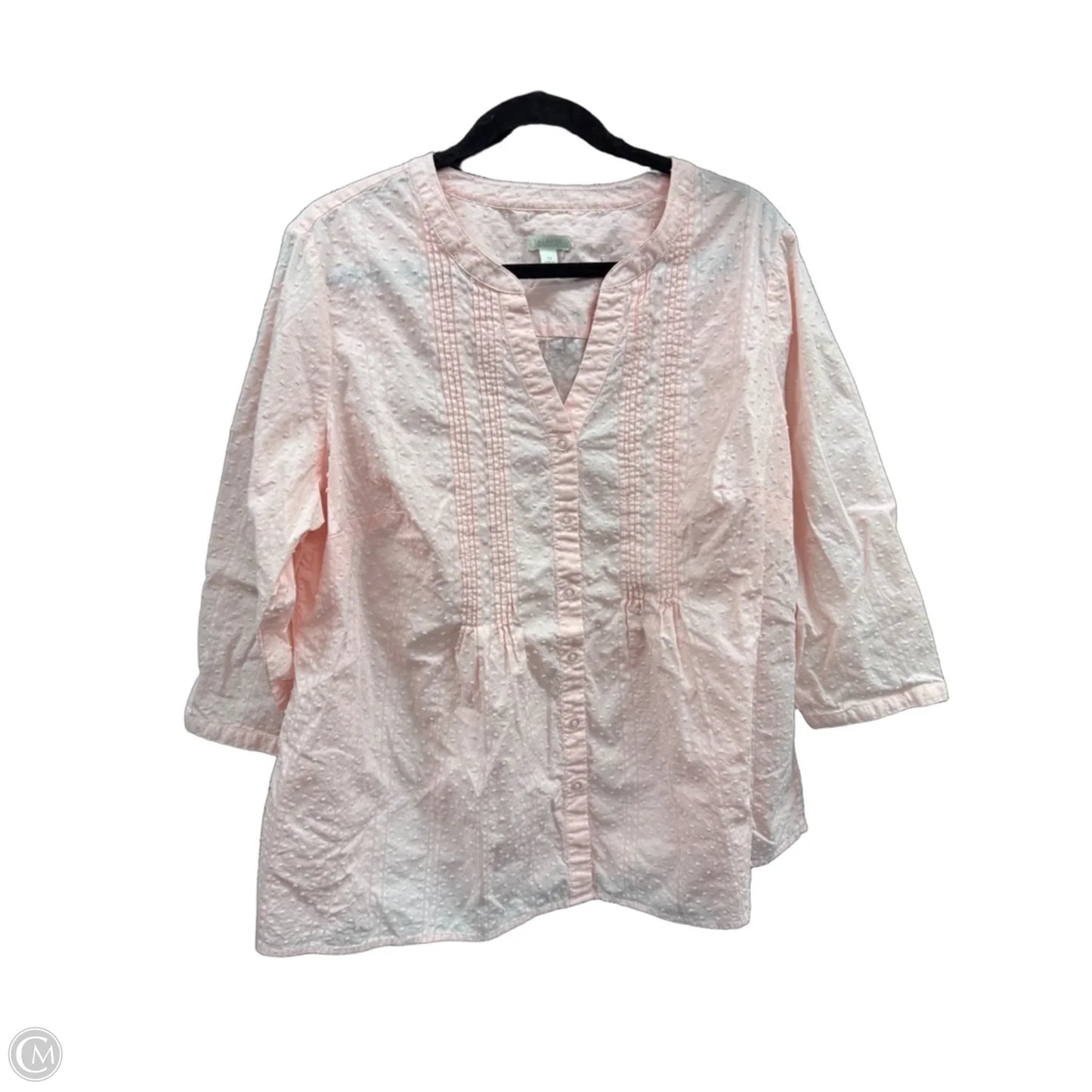 Blouse Long Sleeve By Talbots In Pink, Size: 2x