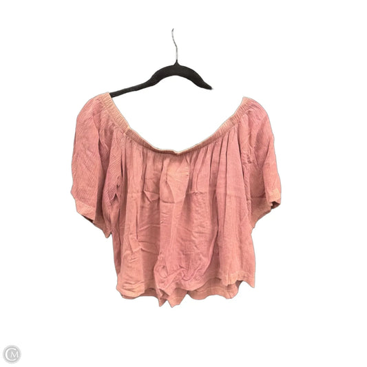 Blouse Short Sleeve By Cmc In Mauve, Size: M