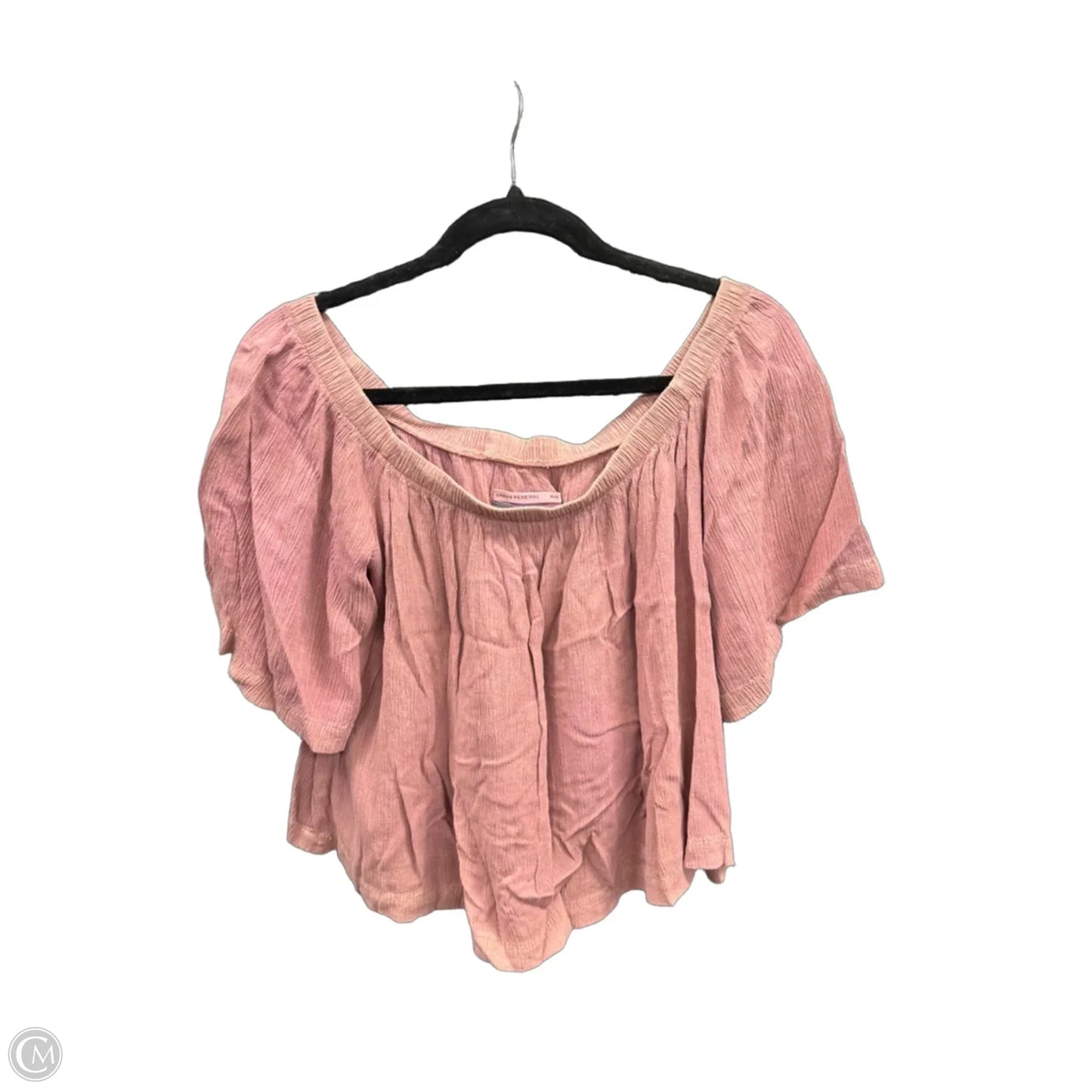 Blouse Short Sleeve By Cmc In Mauve, Size: M
