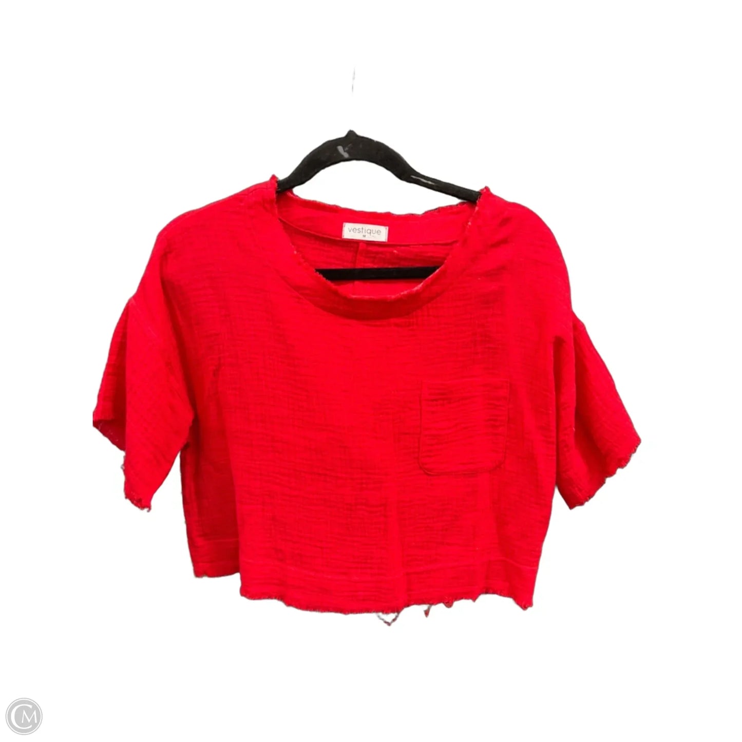 Top Short Sleeve By Vestique In Red, Size: M