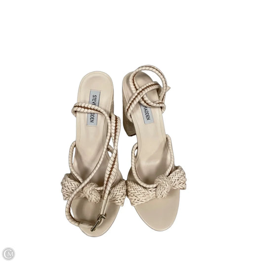 Sandals Heels Block By Steve Madden In Cream, Size: 8
