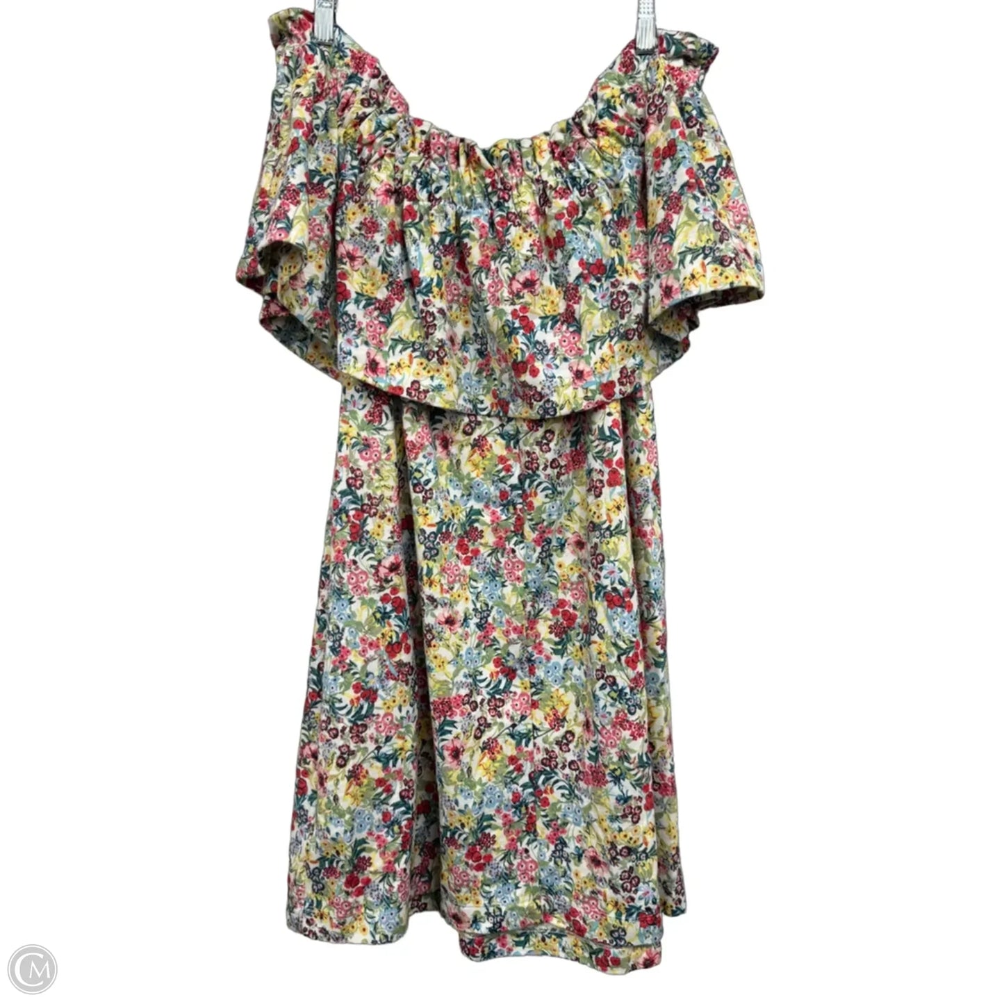 Dress Casual Short By H&m In Red & Yellow, Size: M