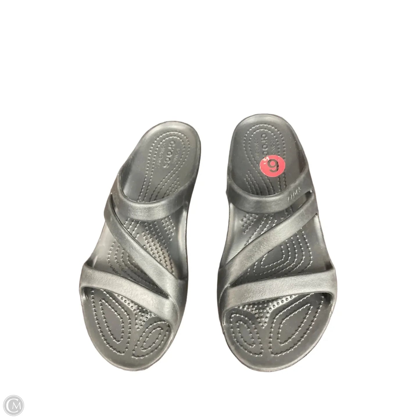 Sandals Flats By Crocs In Black, Size: 6