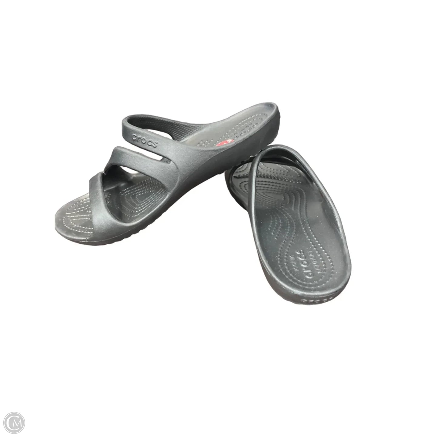 Sandals Flats By Crocs In Black, Size: 6