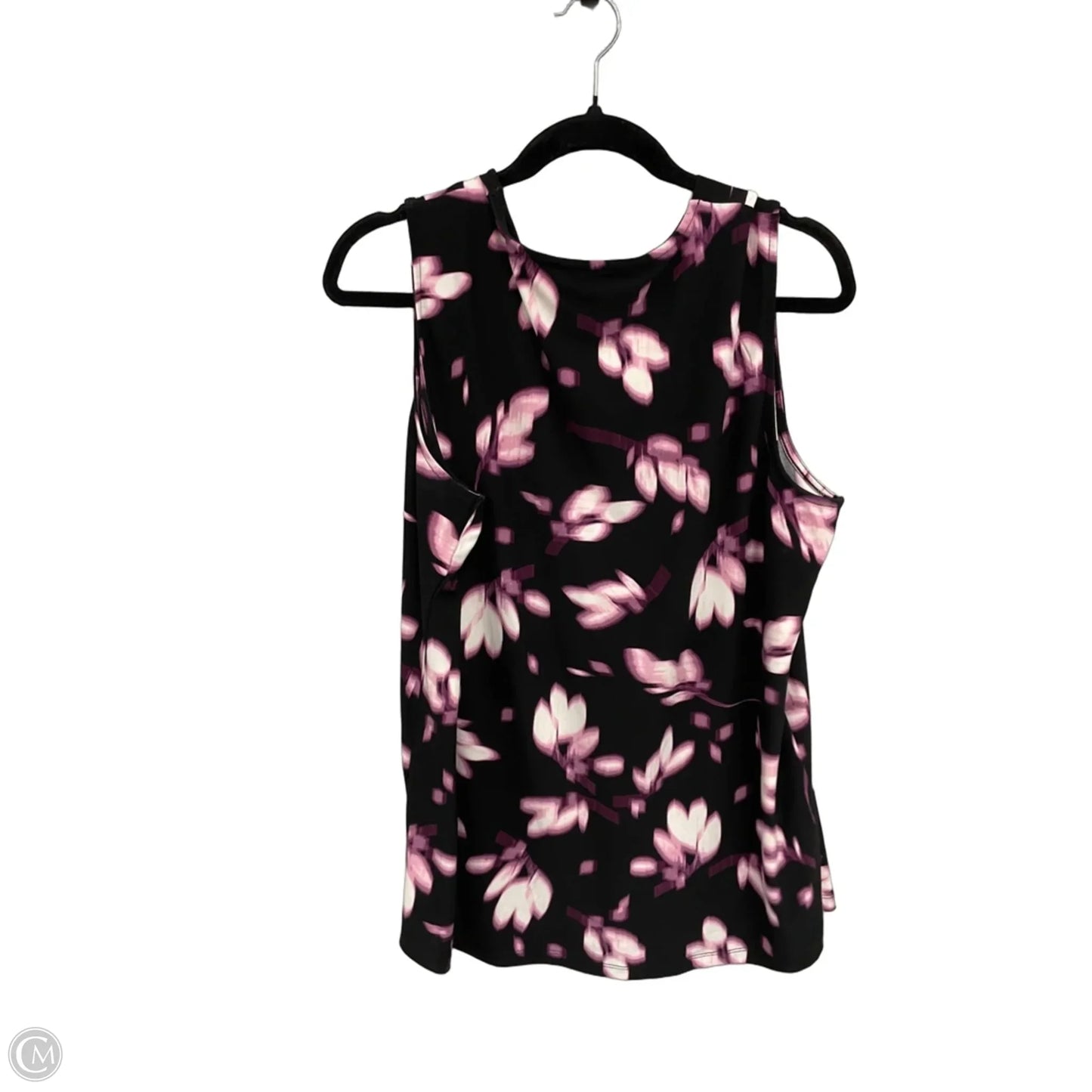 Top Sleeveless By Anne Klein In Black & Purple, Size: L