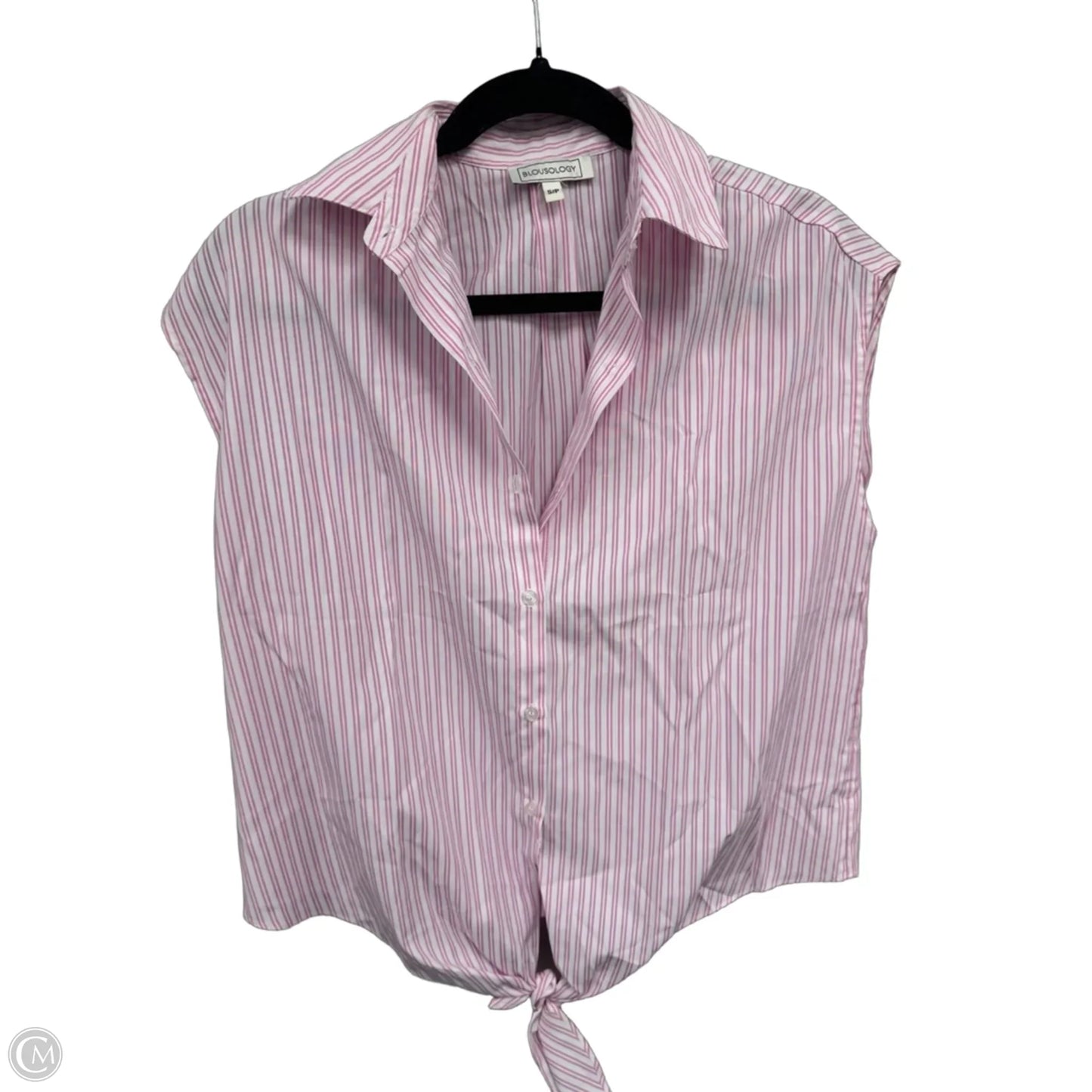 Blouse Sleeveless By Clothes Mentor In Pink & White, Size: S