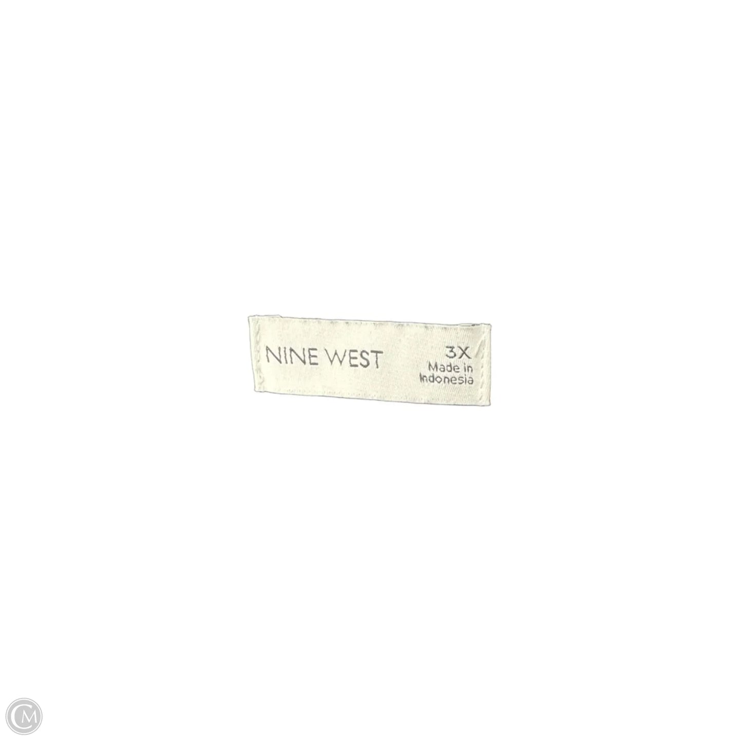 Blouse Short Sleeve By Nine West Apparel In Black & Green, Size: 3x