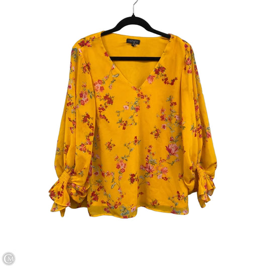 Blouse Long Sleeve By 1.state In Red & Yellow, Size: L
