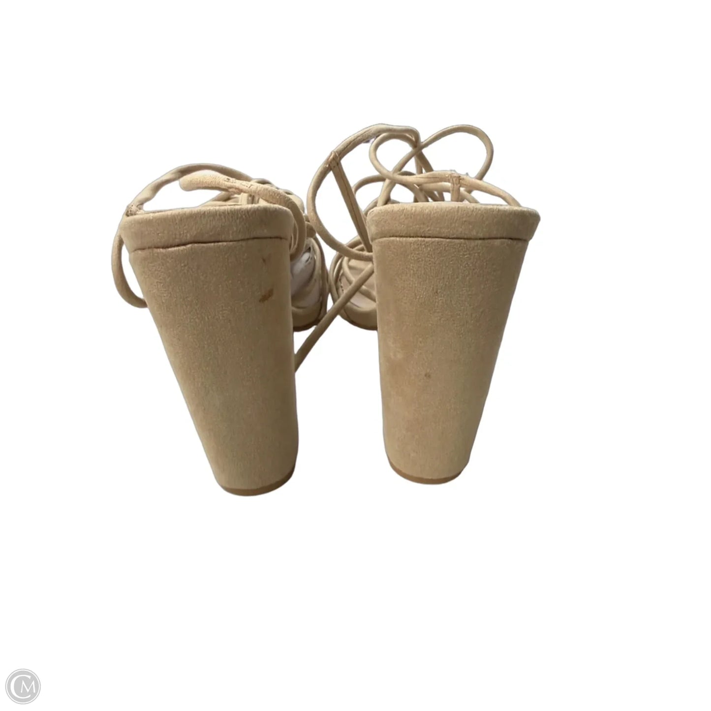 Sandals Heels Block By Clothes Mentor In Beige, Size: 8