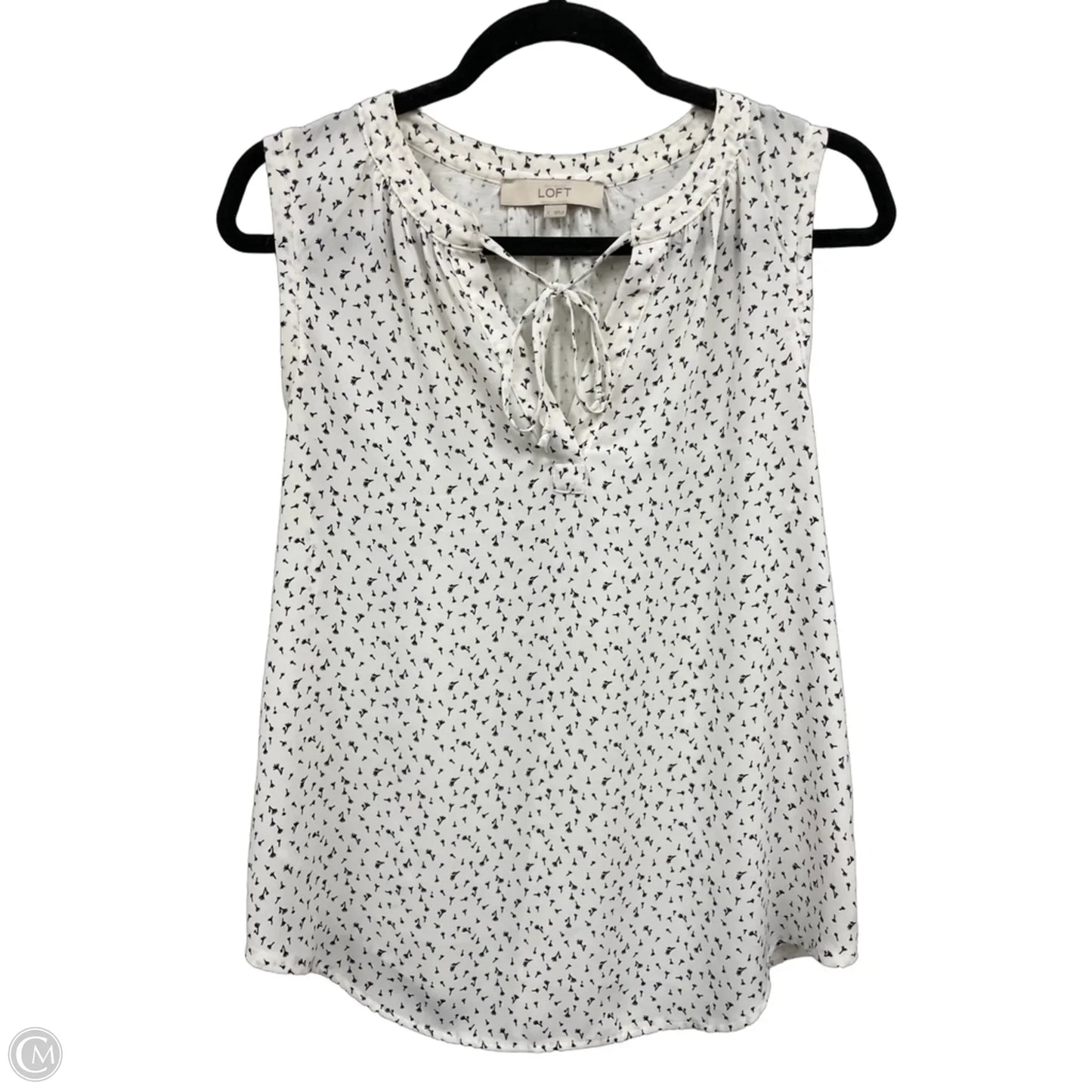 Blouse Sleeveless By Loft In Black & White, Size: S