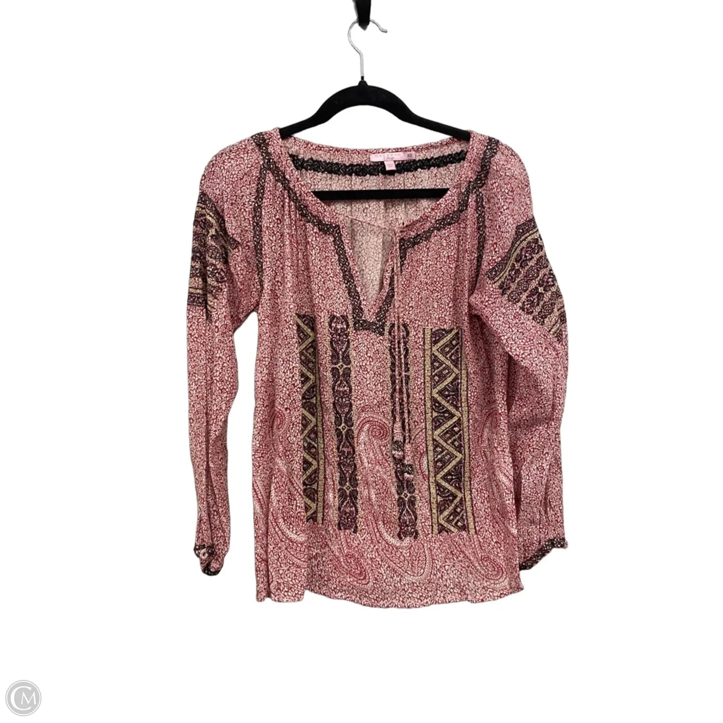 Blouse Long Sleeve By Calypso St Barth In Black & Red, Size: Xs