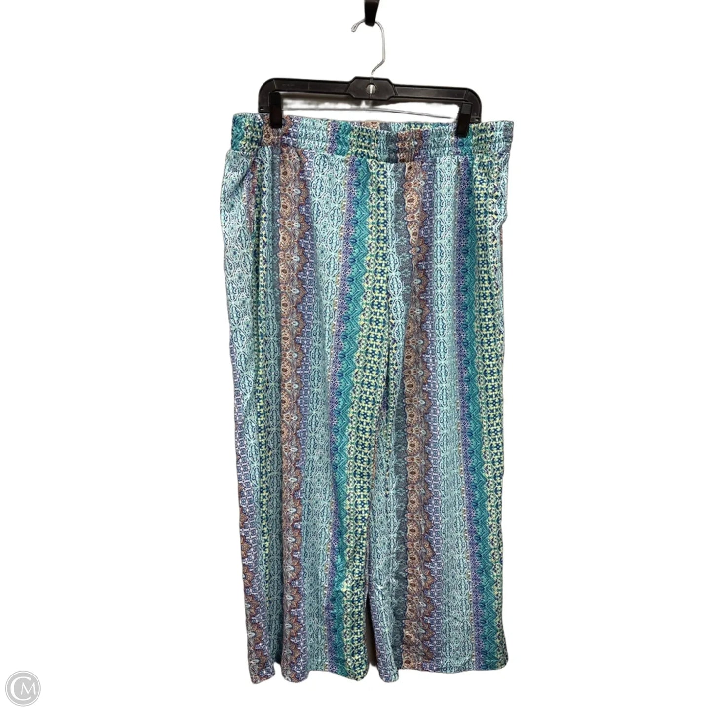 Pants Wide Leg By Belle By Kim Gravel In Blue & Yellow, Size: Xlp