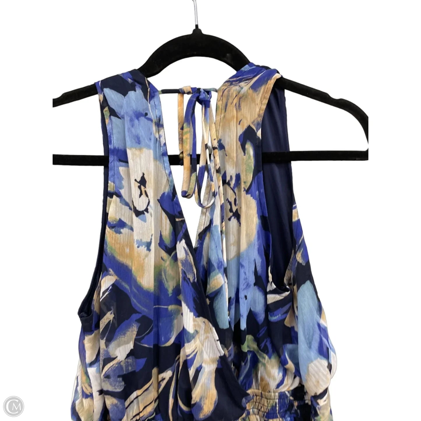 Dress Casual Maxi By Lovestitch In Blue & Cream, Size: M