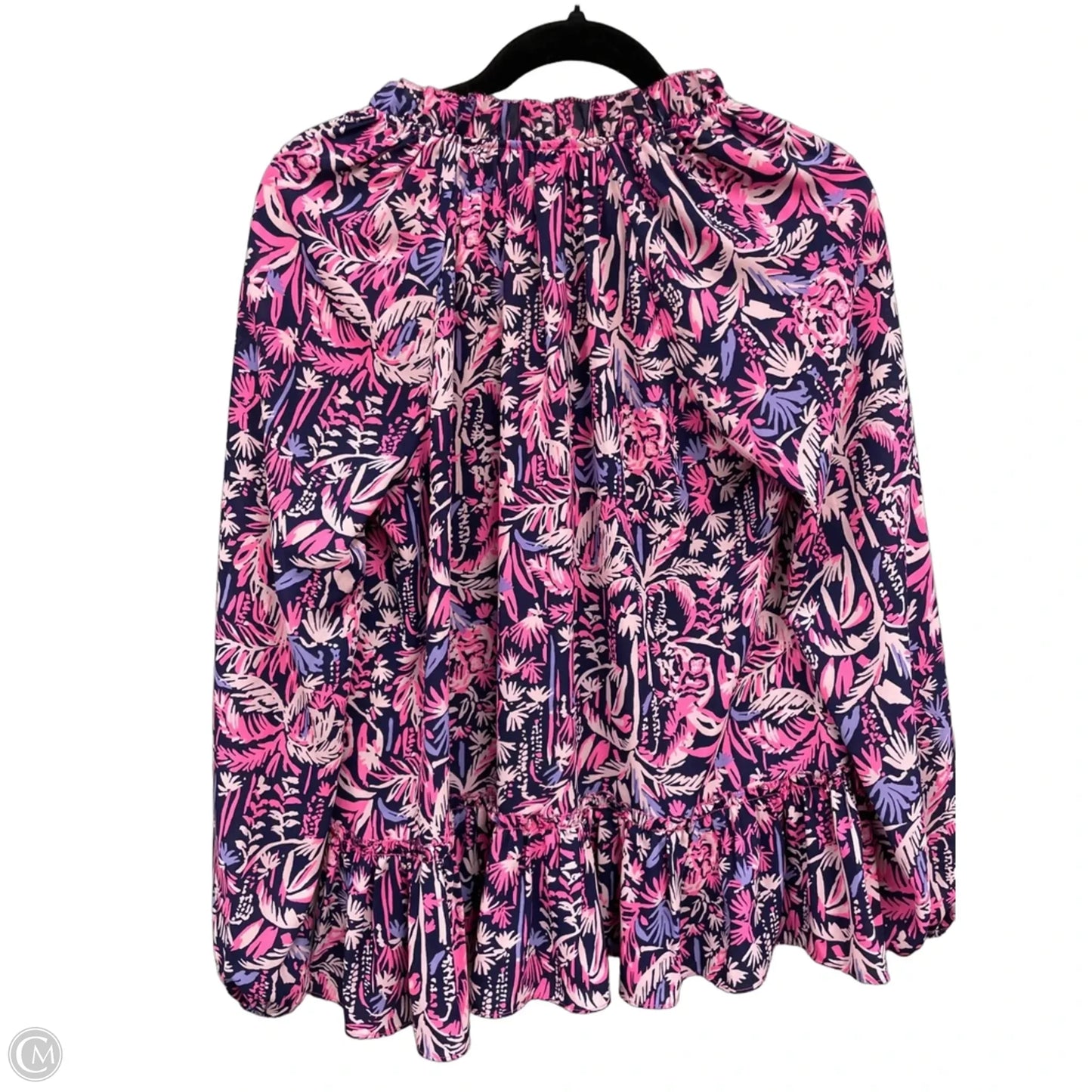 Blouse Designer By Lilly Pulitzer In Blue & Pink, Size: S