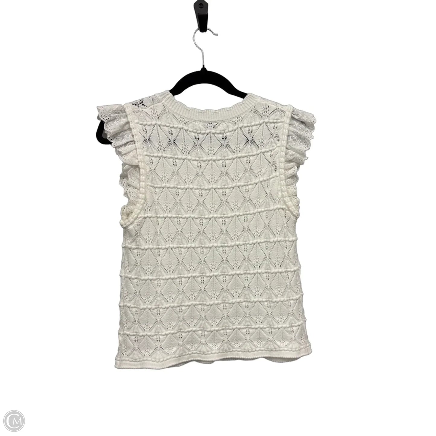 Sweater Short Sleeve By Current Air In White, Size: M