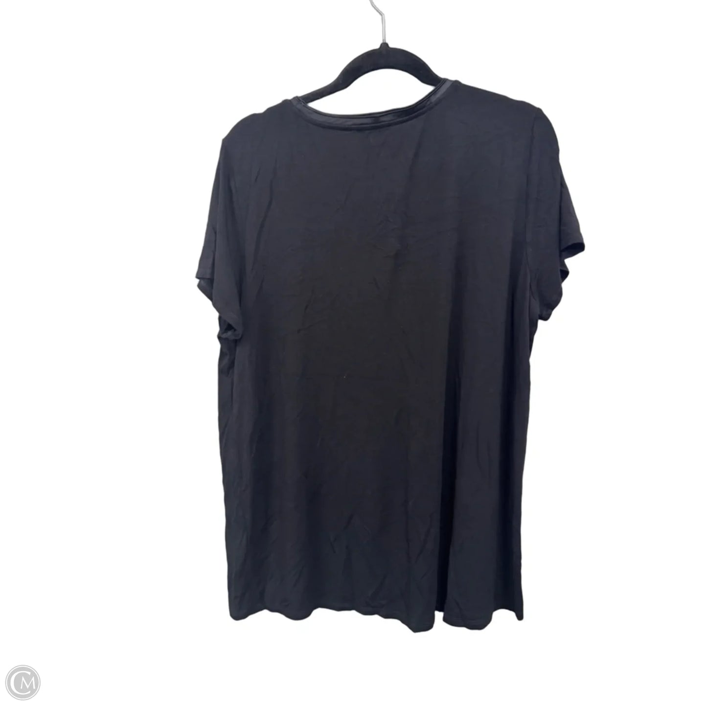 Top Short Sleeve By Donna Karan In Black, Size: Xl