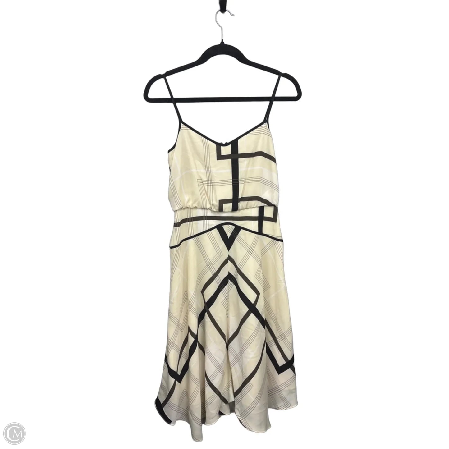 Dress Casual Midi By Banana Republic In Black & Cream, Size: 0