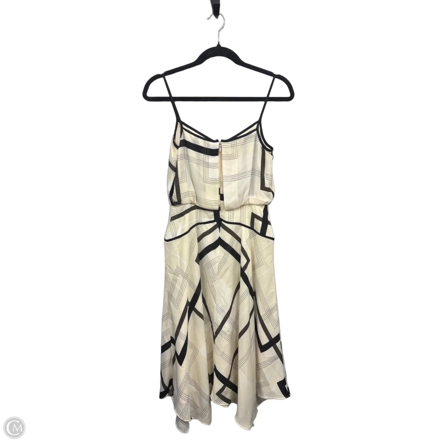 Dress Casual Midi By Banana Republic In Black & Cream, Size: 0