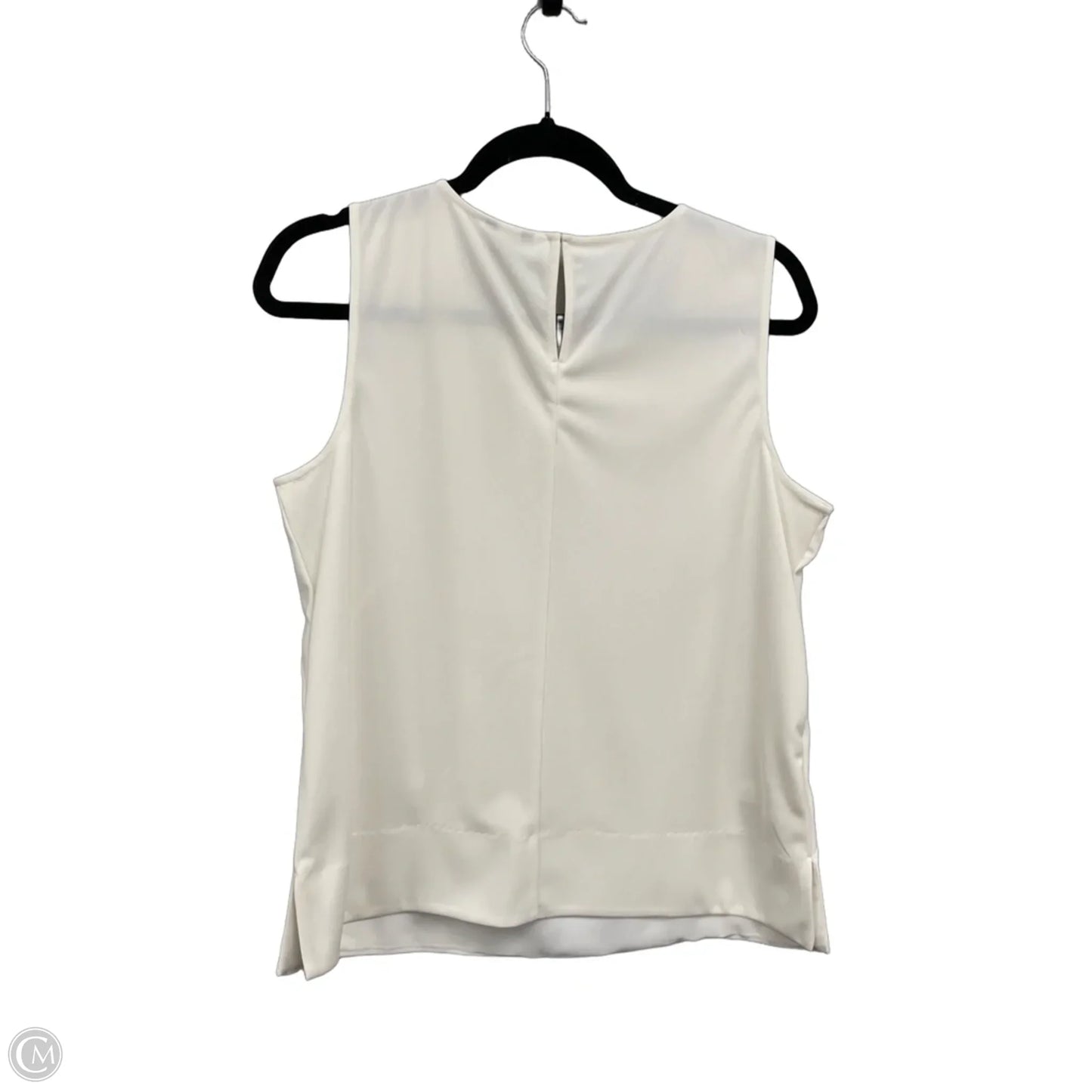 Blouse Sleeveless By Ann Taylor In Cream & Silver, Size: M