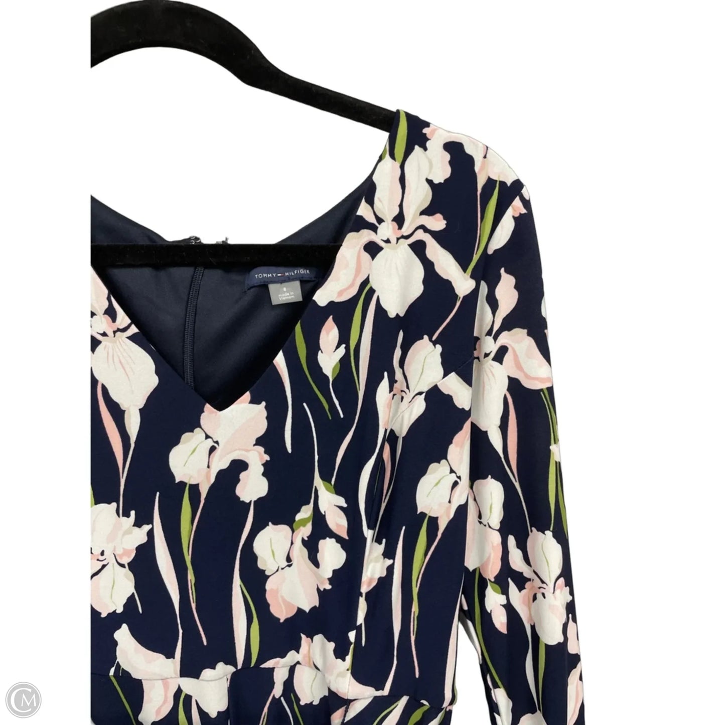 Dress Casual Midi By Tommy Hilfiger In Blue & Pink, Size: 8