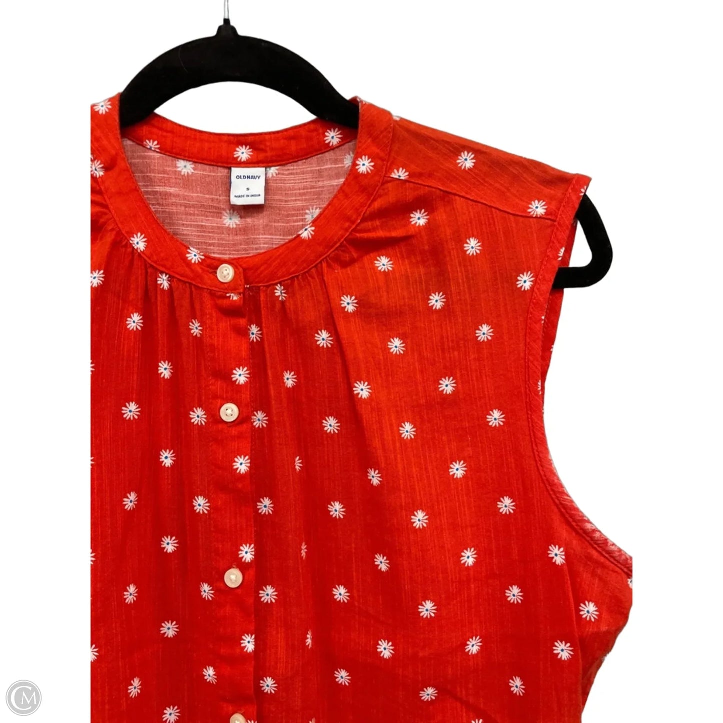 Blouse Sleeveless By Old Navy In Orange & White, Size: S