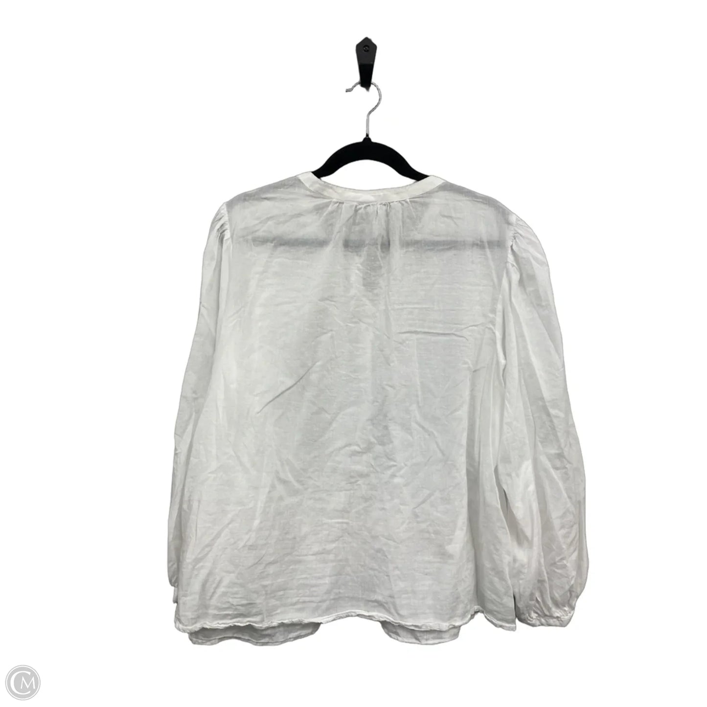 Blouse Long Sleeve By Gap In White, Size: Xl