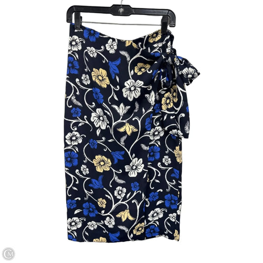 Skirt Midi By Ann Taylor In Blue & White, Size: 2