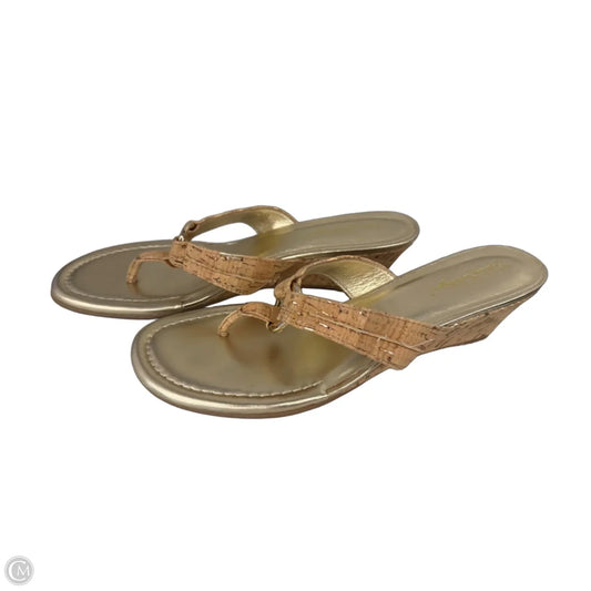 Sandals Designer By Lilly Pulitzer In Gold, Size: 10