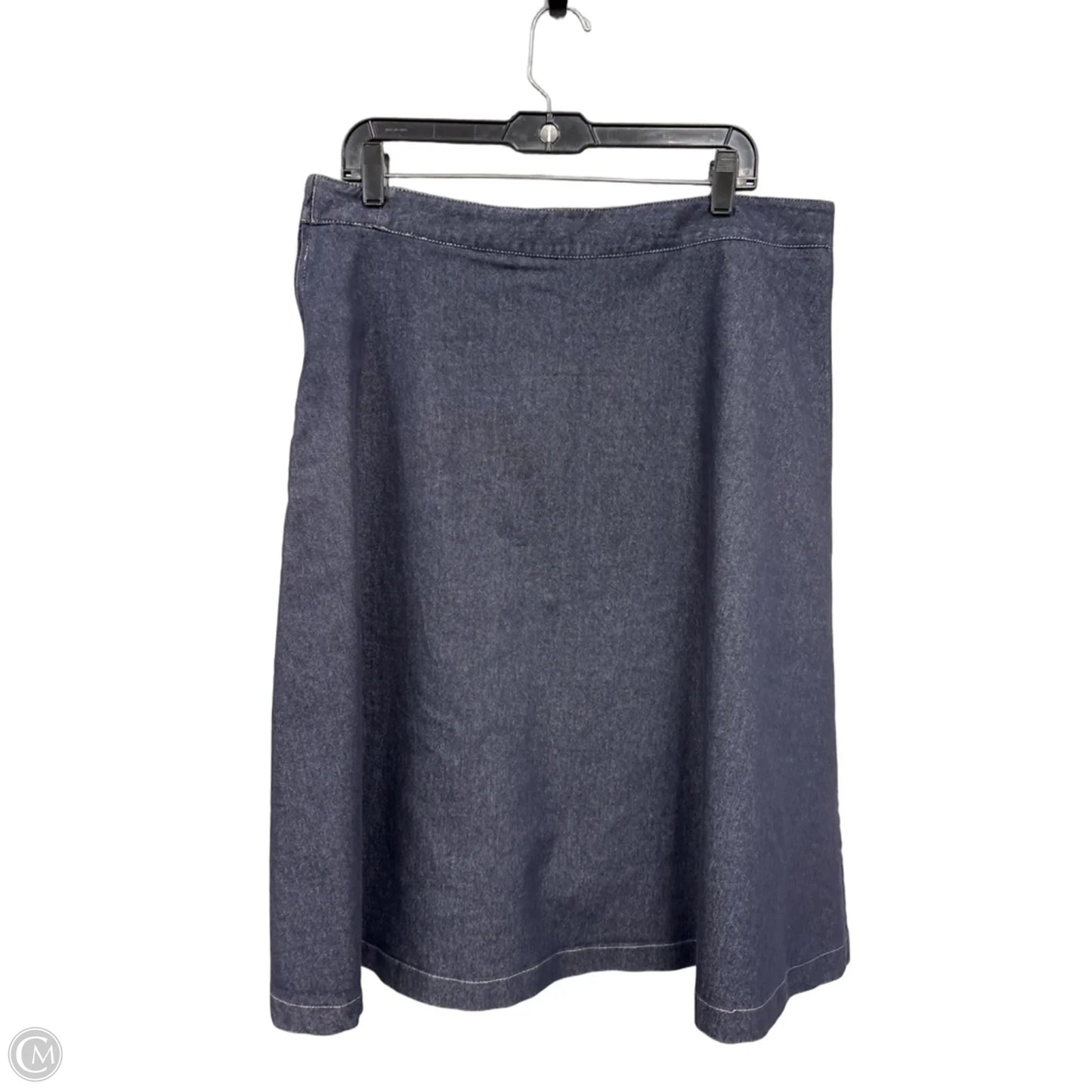 Skirt Midi By Clothes Mentor In Blue Denim, Size: L