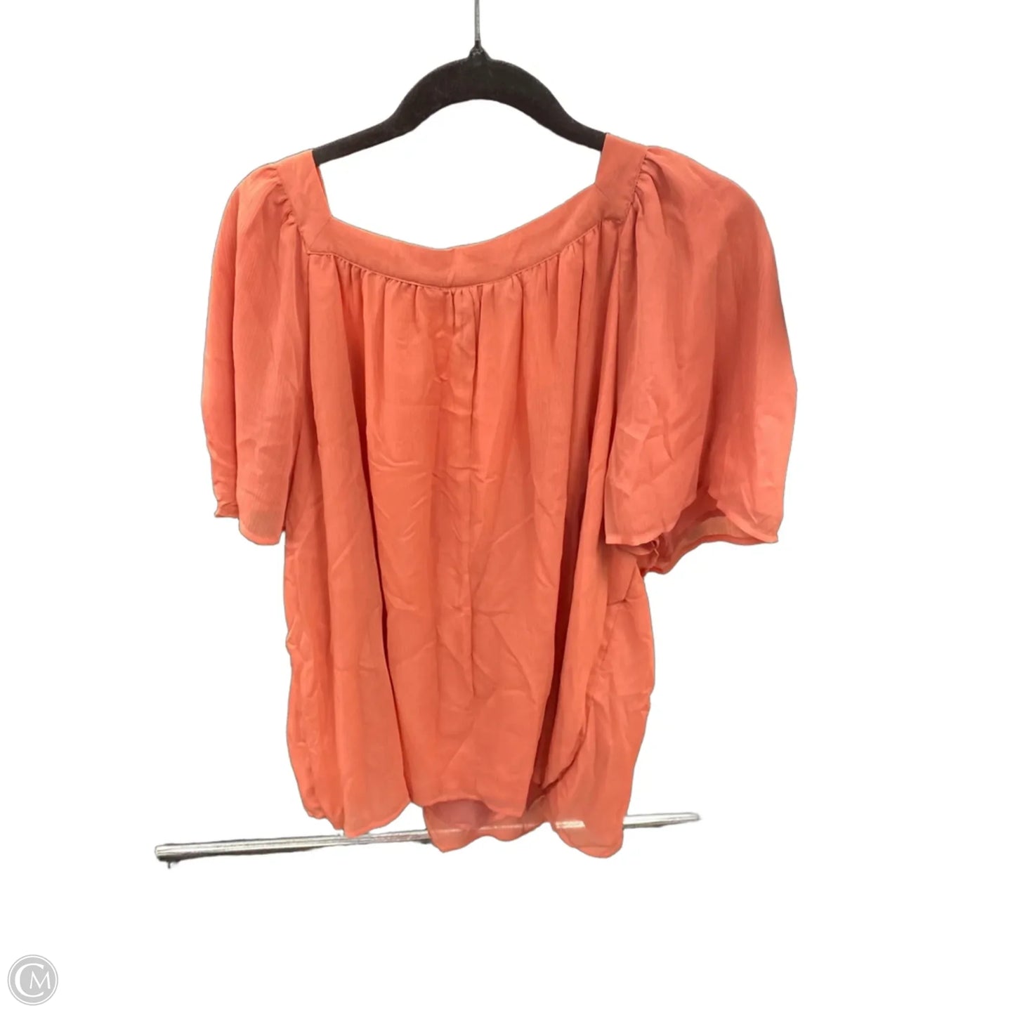 Blouse Short Sleeve By Evri In Peach, Size: 4x