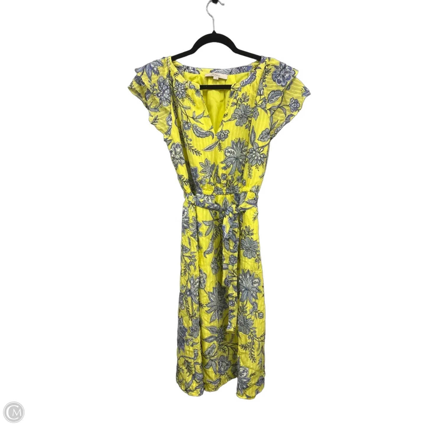Dress Casual Short By Loft In Blue & Yellow, Size: S