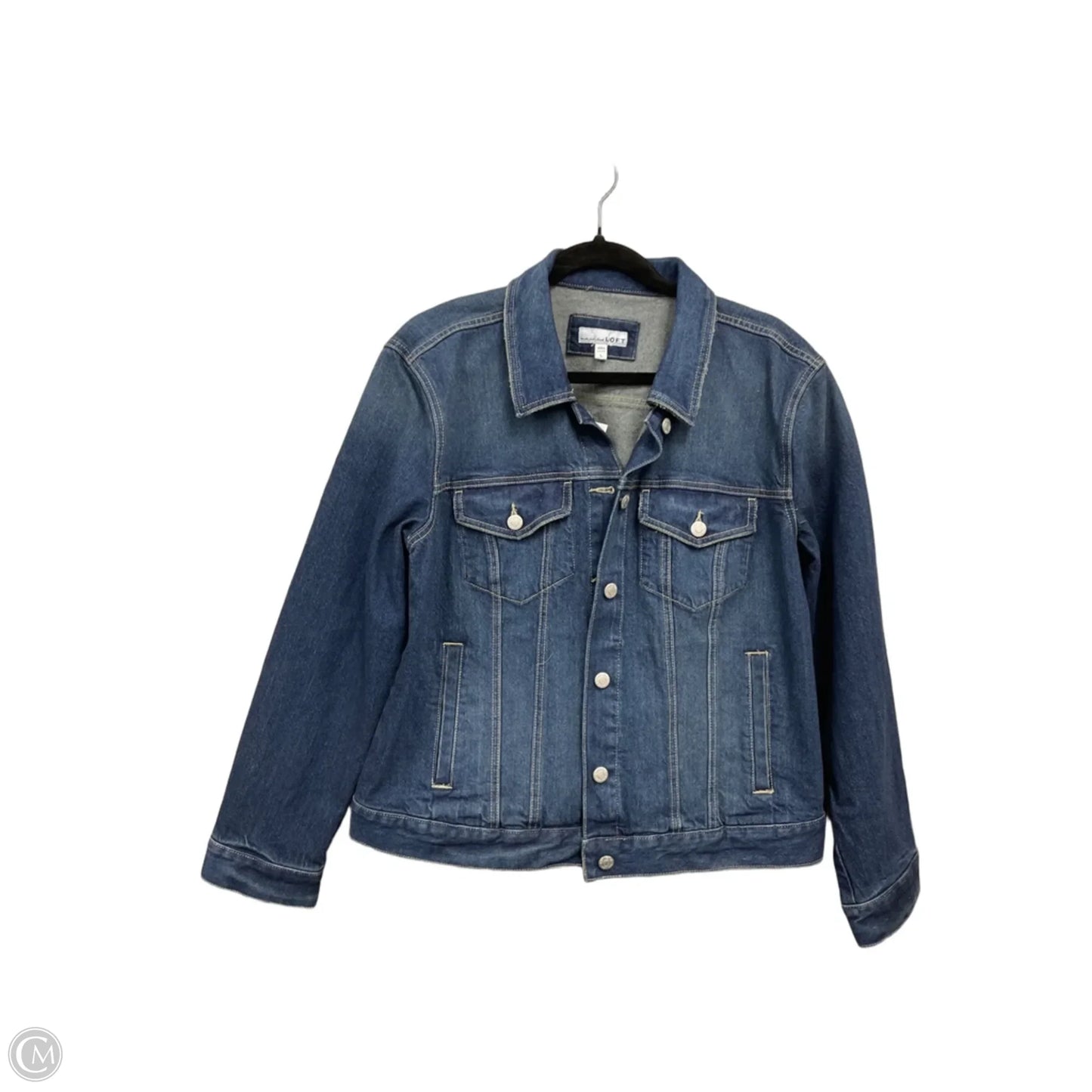 Jacket Denim By Loft In Blue Denim, Size: L