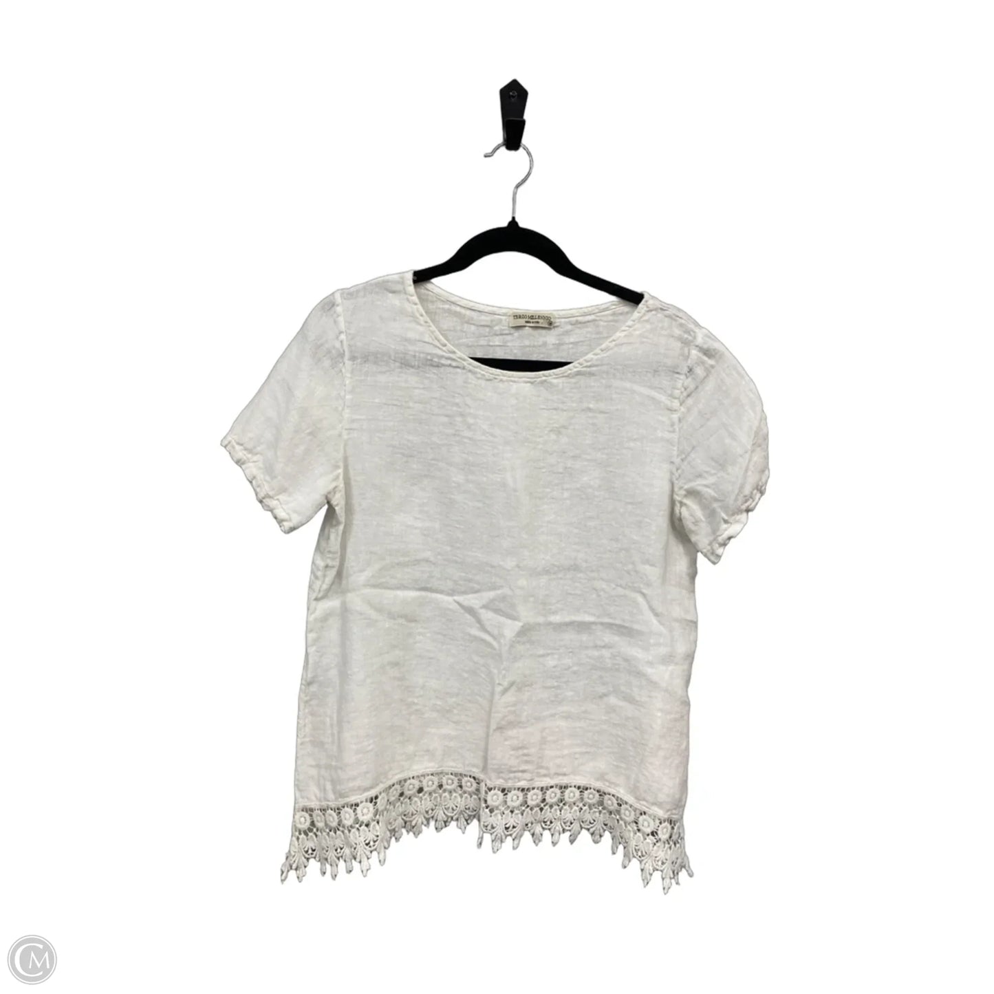 Blouse Short Sleeve By Terzo Millennio In White, Size: M