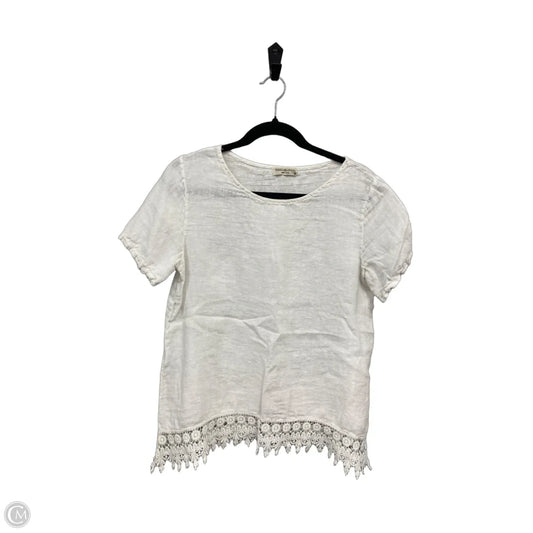 Blouse Short Sleeve By Terzo Millennio In White, Size: M