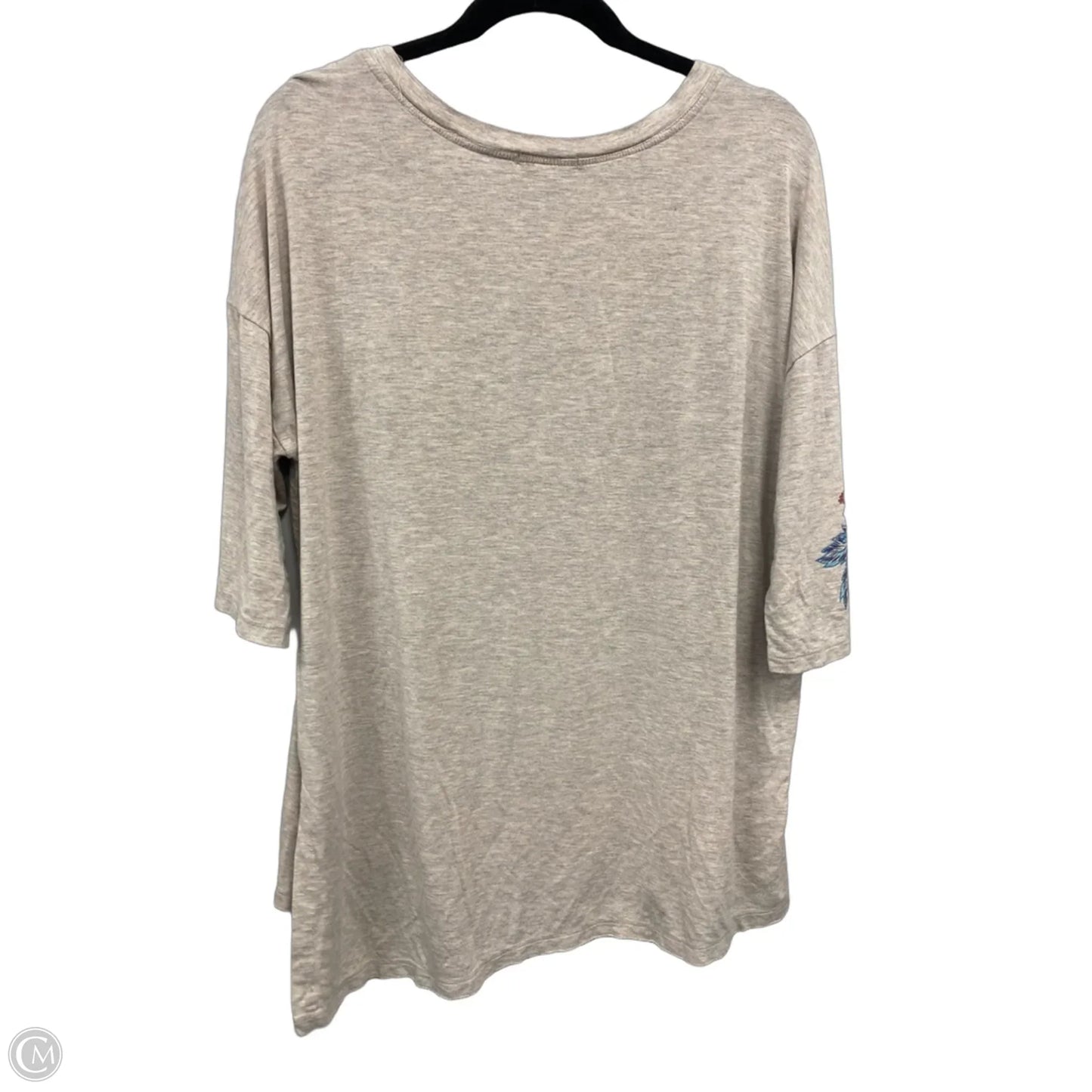 Tunic Short Sleeve By Democracy In Blue & Tan, Size: L