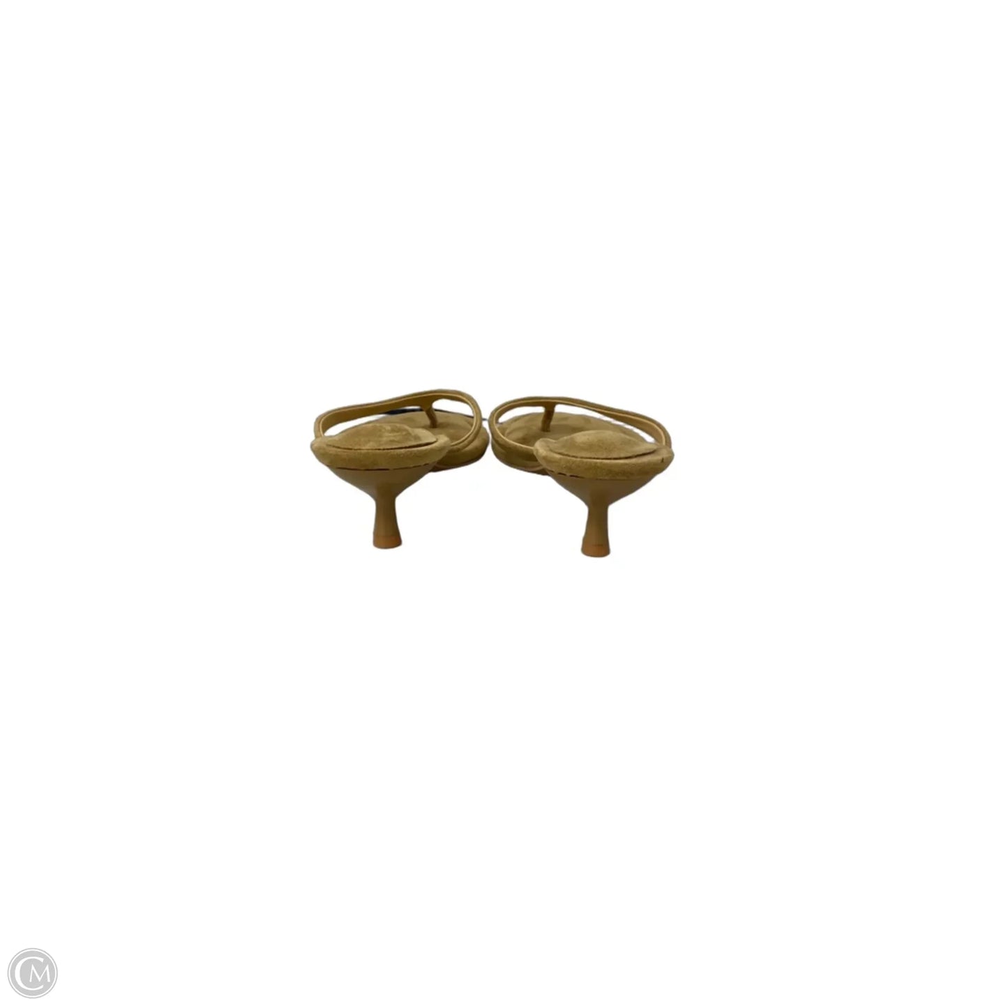 Sandals Heels Kitten By Clothes Mentor In Tan, Size: 8