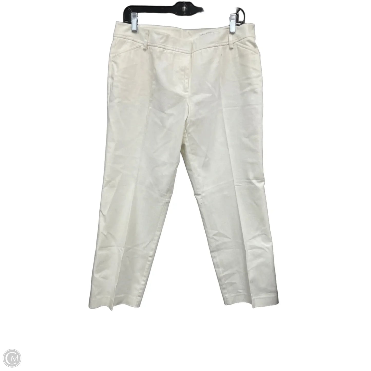 Jeans Straight By Calvin Klein In Ivory, Size: 12