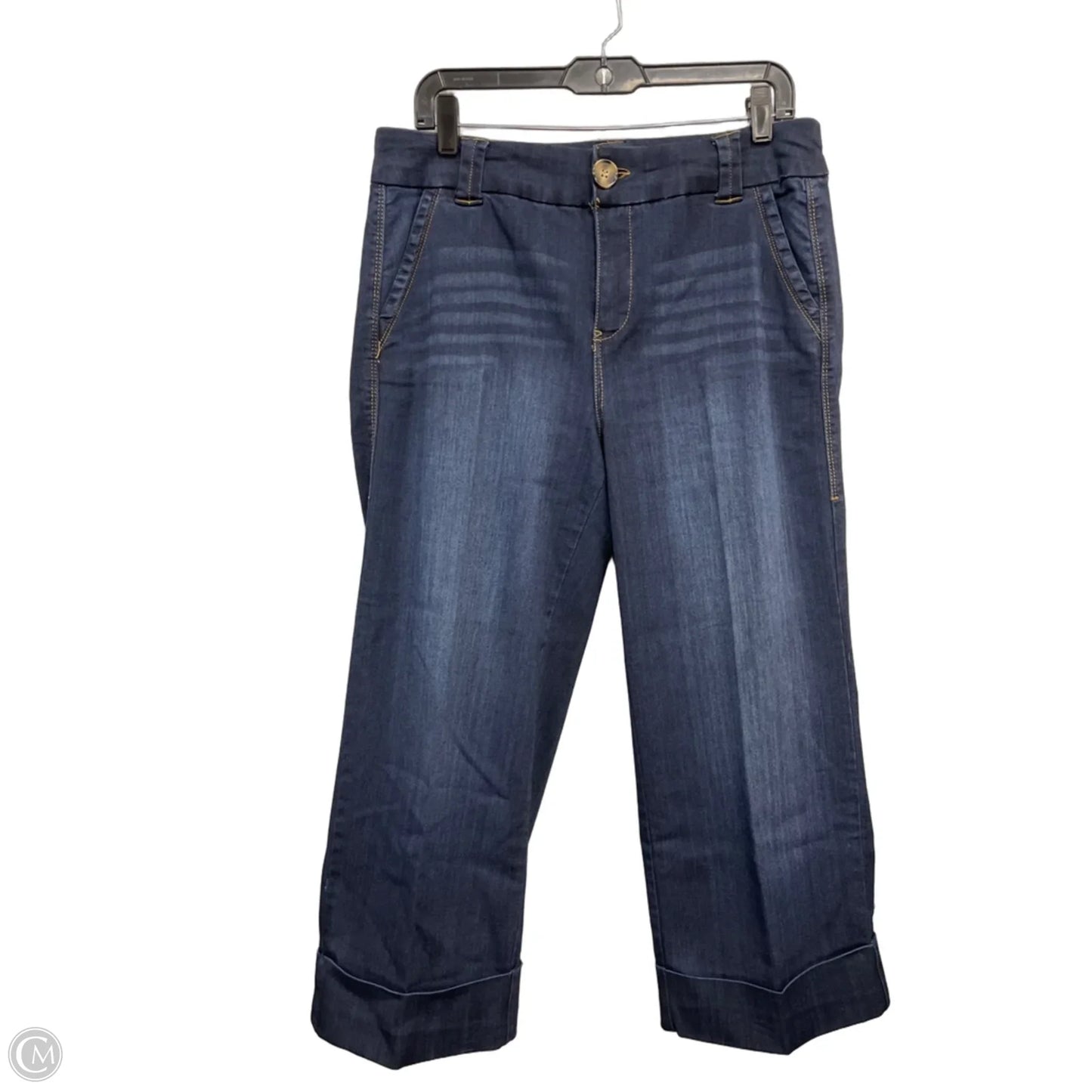 Jeans Wide Leg By One 5 One In Blue Denim, Size: 14