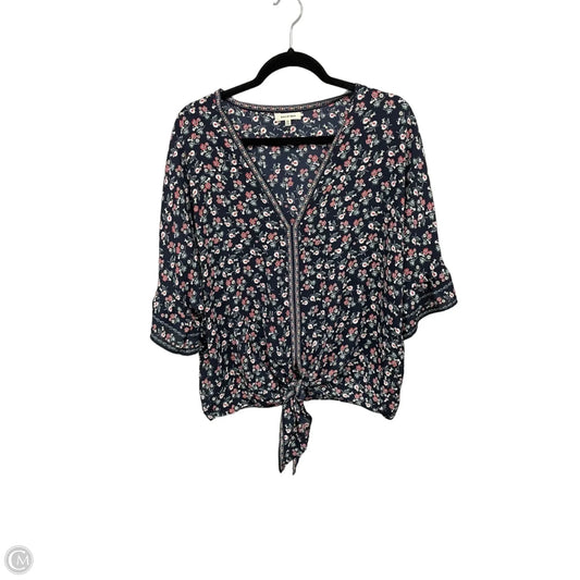 Blouse Short Sleeve By Max Studio In Blue & Green, Size: Xl