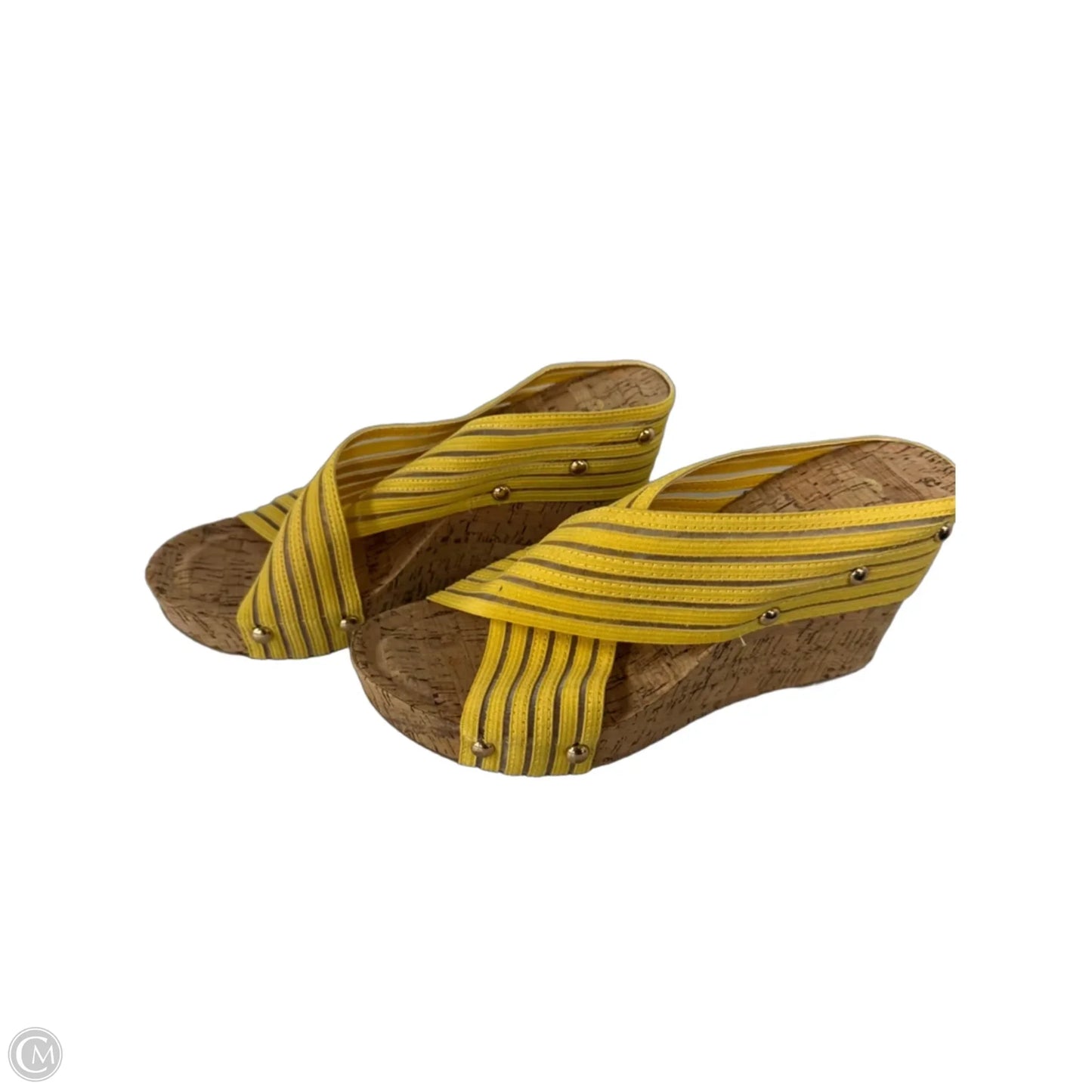 Sandals Heels Wedge By C Est. 1946 In Yellow, Size: 8