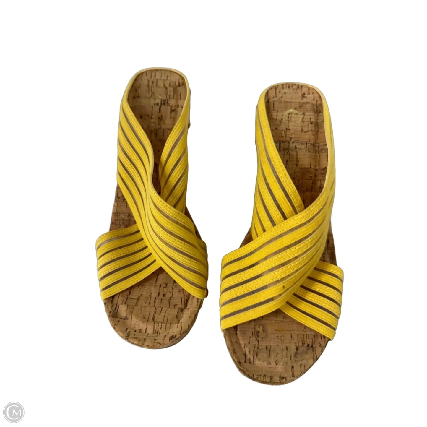 Sandals Heels Wedge By C Est. 1946 In Yellow, Size: 8