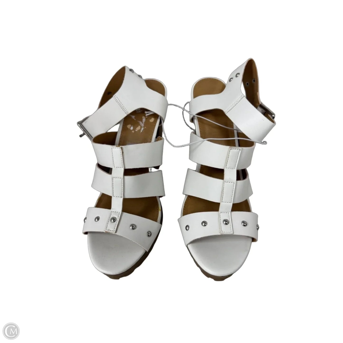 Sandals Heels Block By Report In White, Size: 8.5