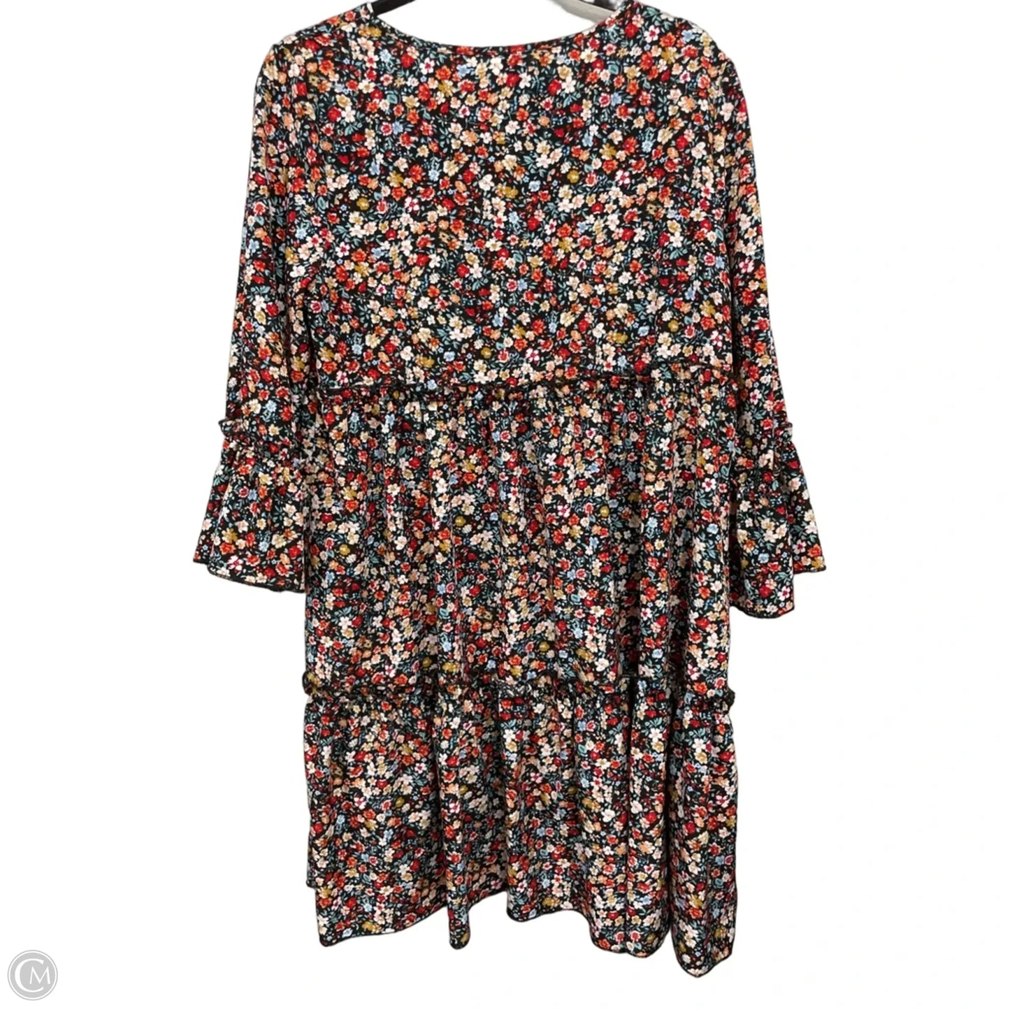 Dress Casual Short By Emery Rose In Black & Orange, Size: L