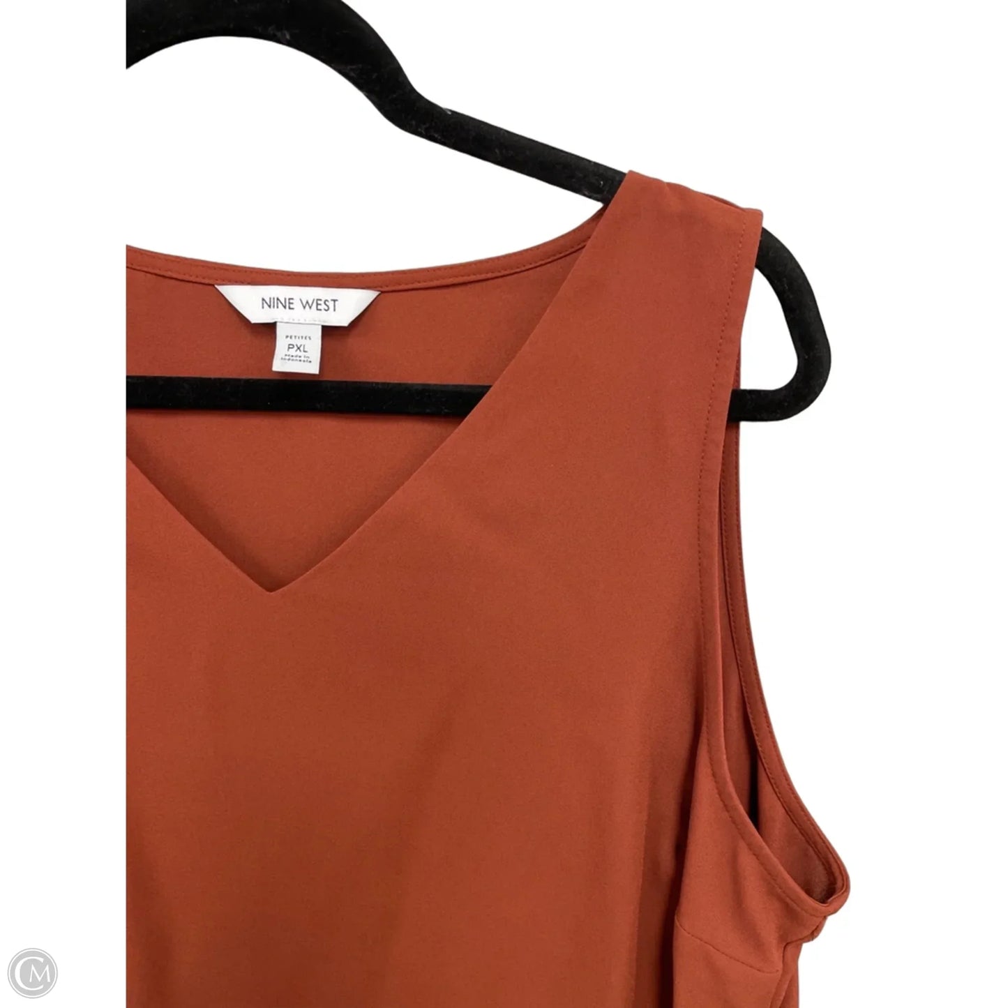 Blouse Sleeveless By Nine West Apparel In Orange, Size: Xlp