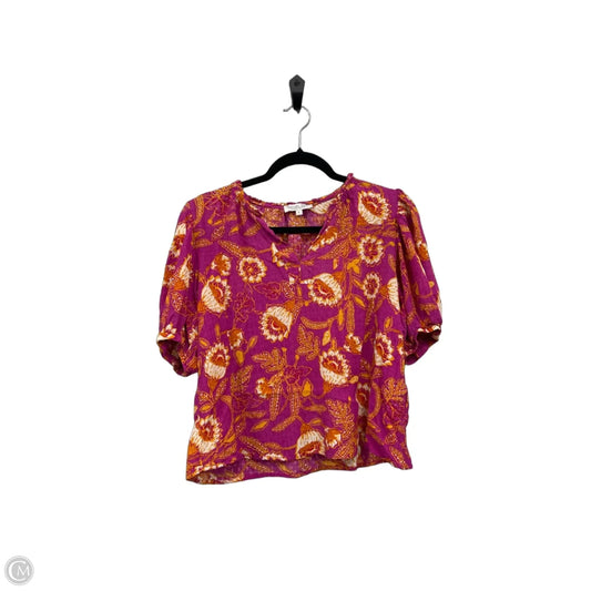 Blouse Short Sleeve By Rachel Zoe In Orange & Pink, Size: L