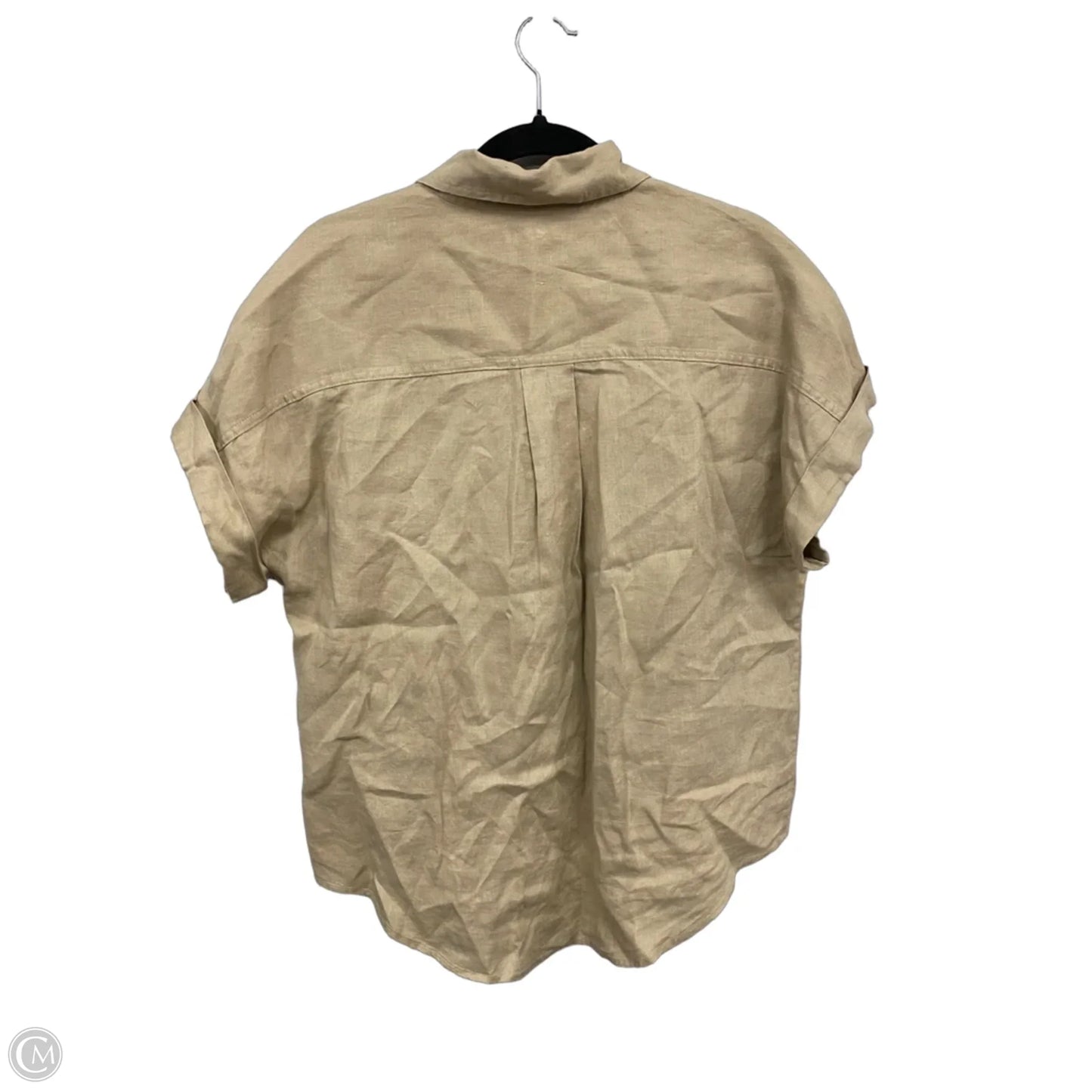 Blouse Short Sleeve By Banana Republic In Tan, Size: M