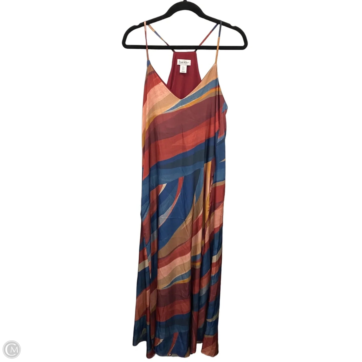 Dress Casual Maxi By Nicole Miller In Brown & Orange, Size: L