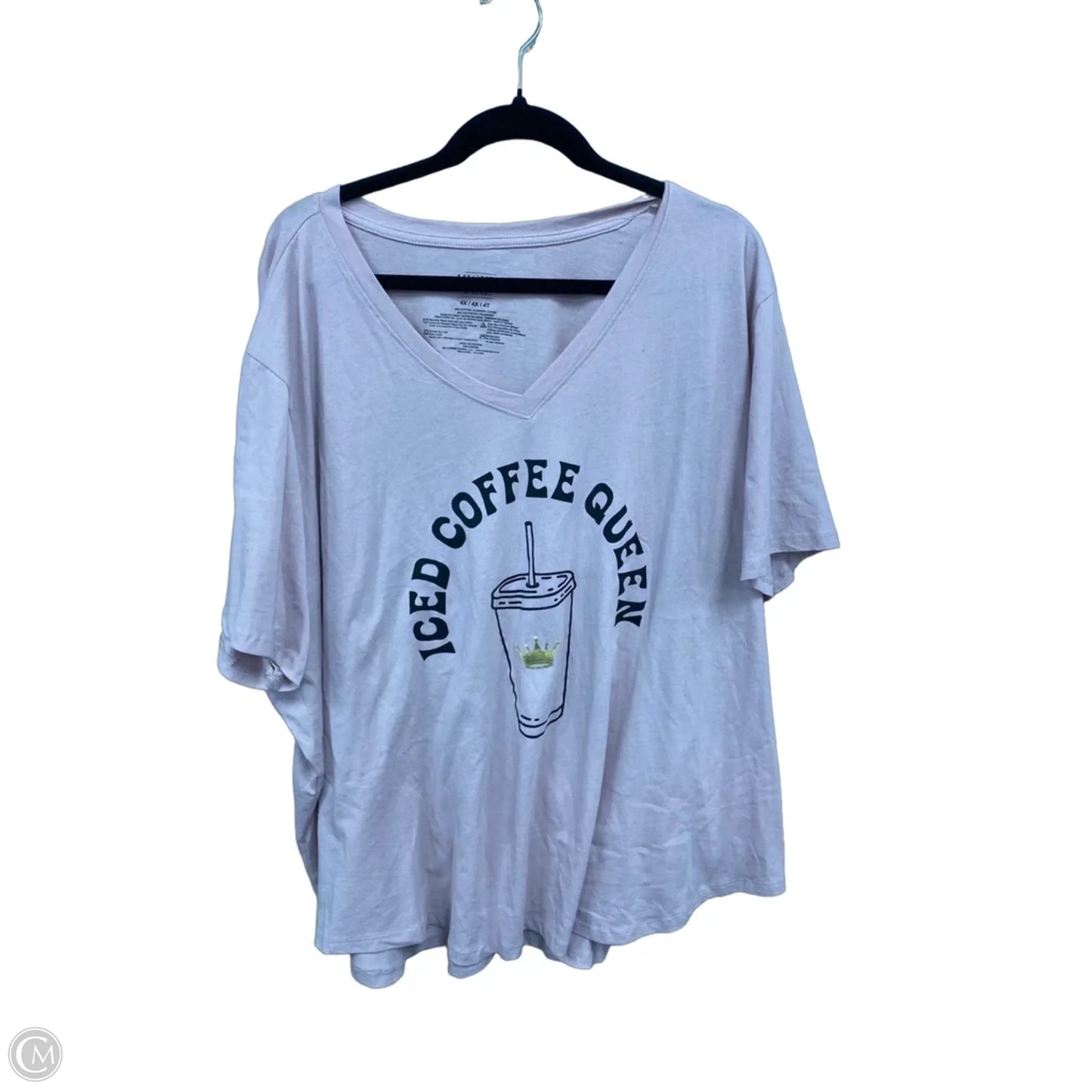 Top Short Sleeve Basic By Mighty Fine In Pink, Size: 4x