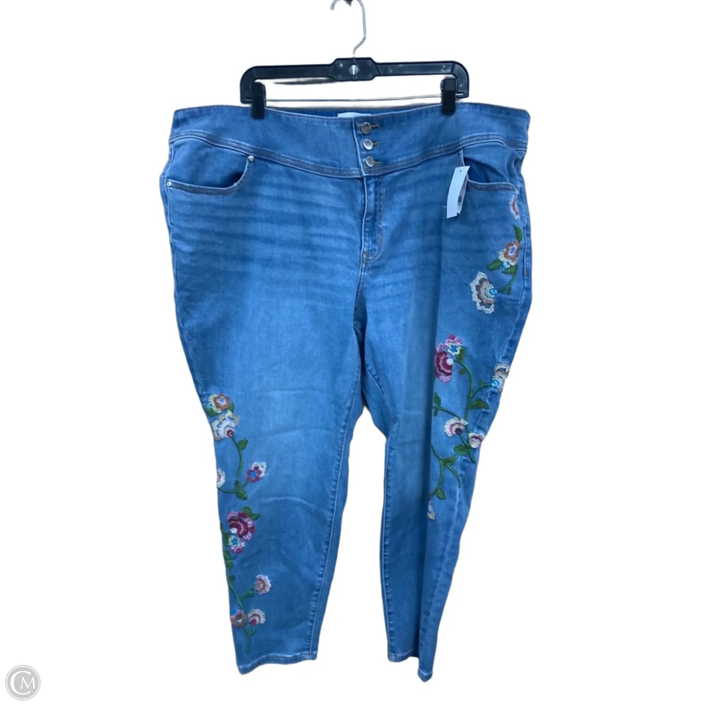 Jeans Jeggings By Lane Bryant In Blue & Pink, Size: 4x
